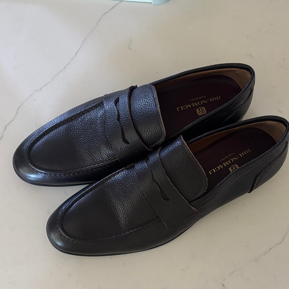 Bruno Magli Men's Dark Leather Slip-Ons